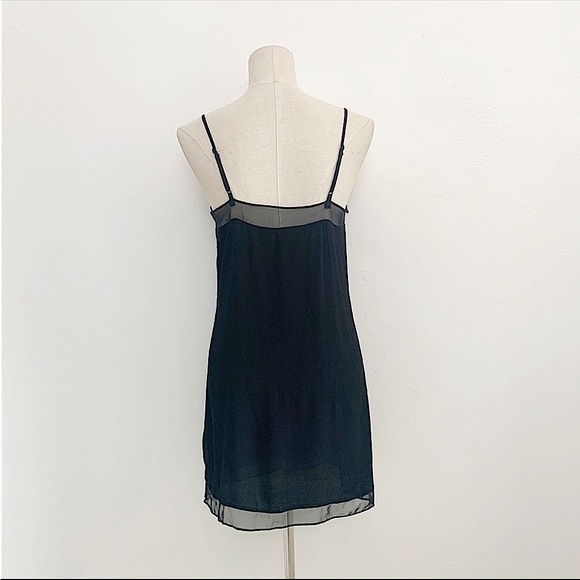 Silence and Noise Sheer Mesh Slip Dress - Black / Noir - Picture 3 of 4